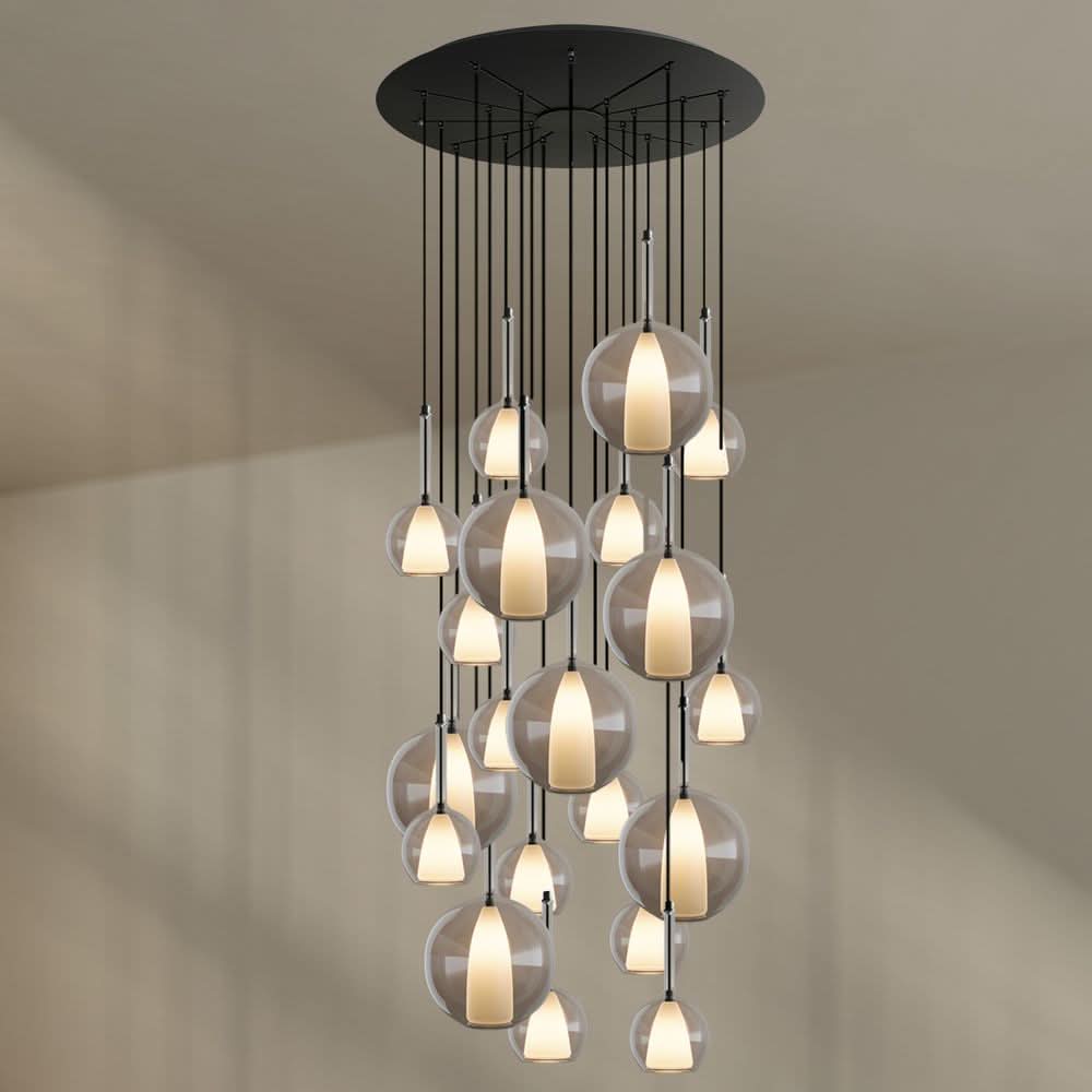 s.luce Belluna lampe de galerie à 20 flammes Ø 120cm baldaquin