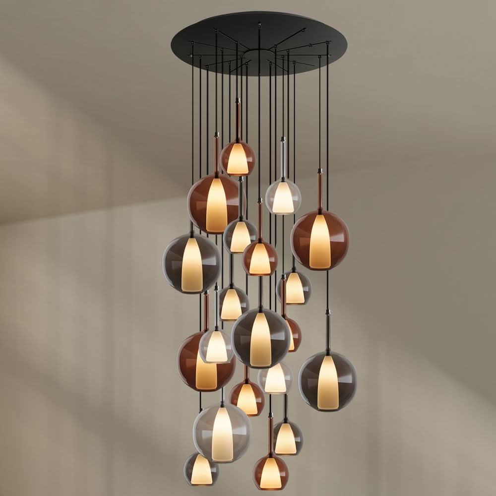 s.luce Belluna lampe de galerie à 20 flammes Ø 120cm baldaquin