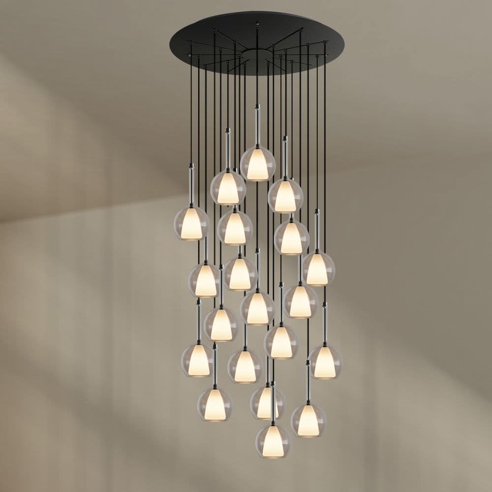 s.luce Belluna lampe de galerie à 20 flammes Ø 120cm baldaquin