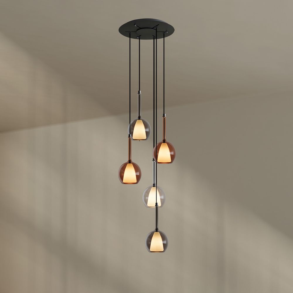 s.luce Belluna lampe de galerie 5 flammes Ø 60cm baldaquin