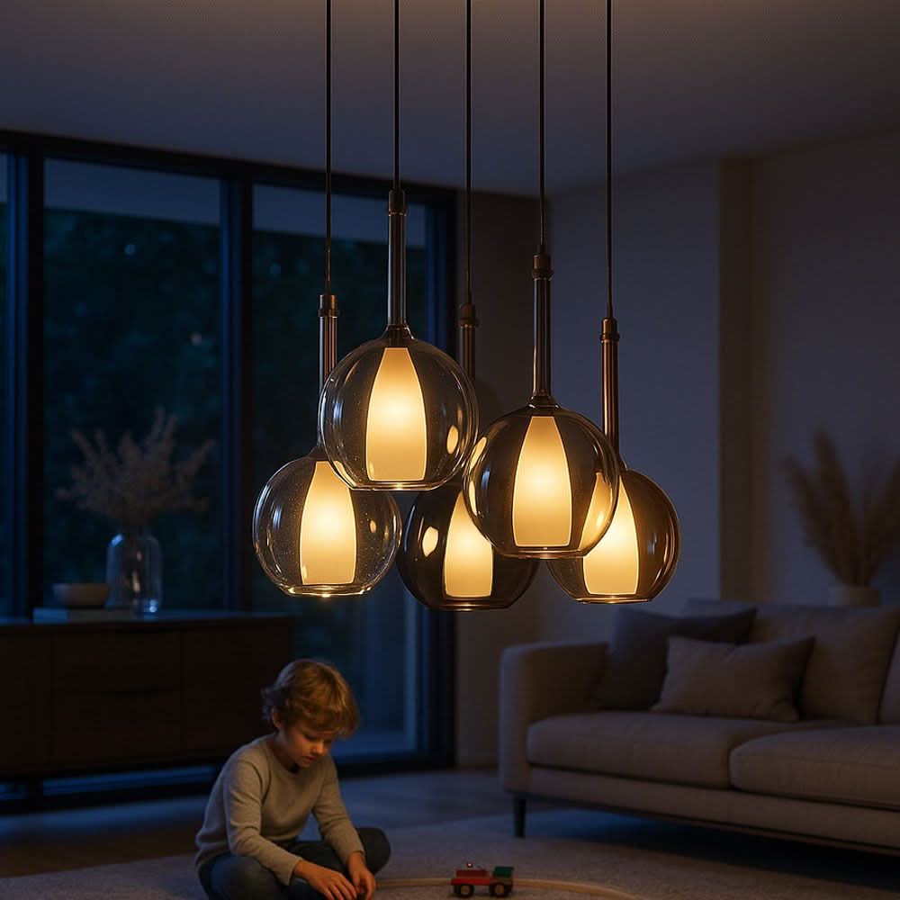 s.luce Belluna lampe de galerie 5 flammes Ø 60cm baldaquin