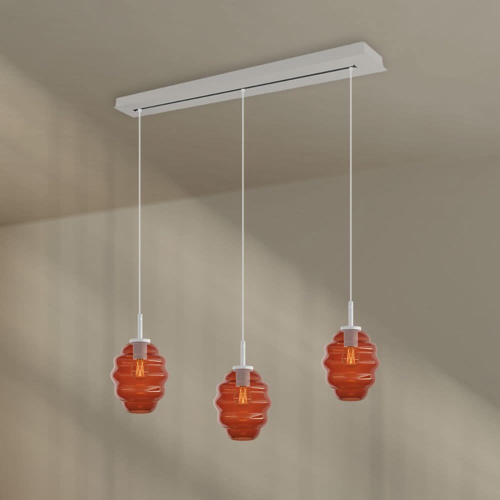 s.luce Echos Lampe à suspendre de table à manger 3 flammes 120cm Ø 18cm