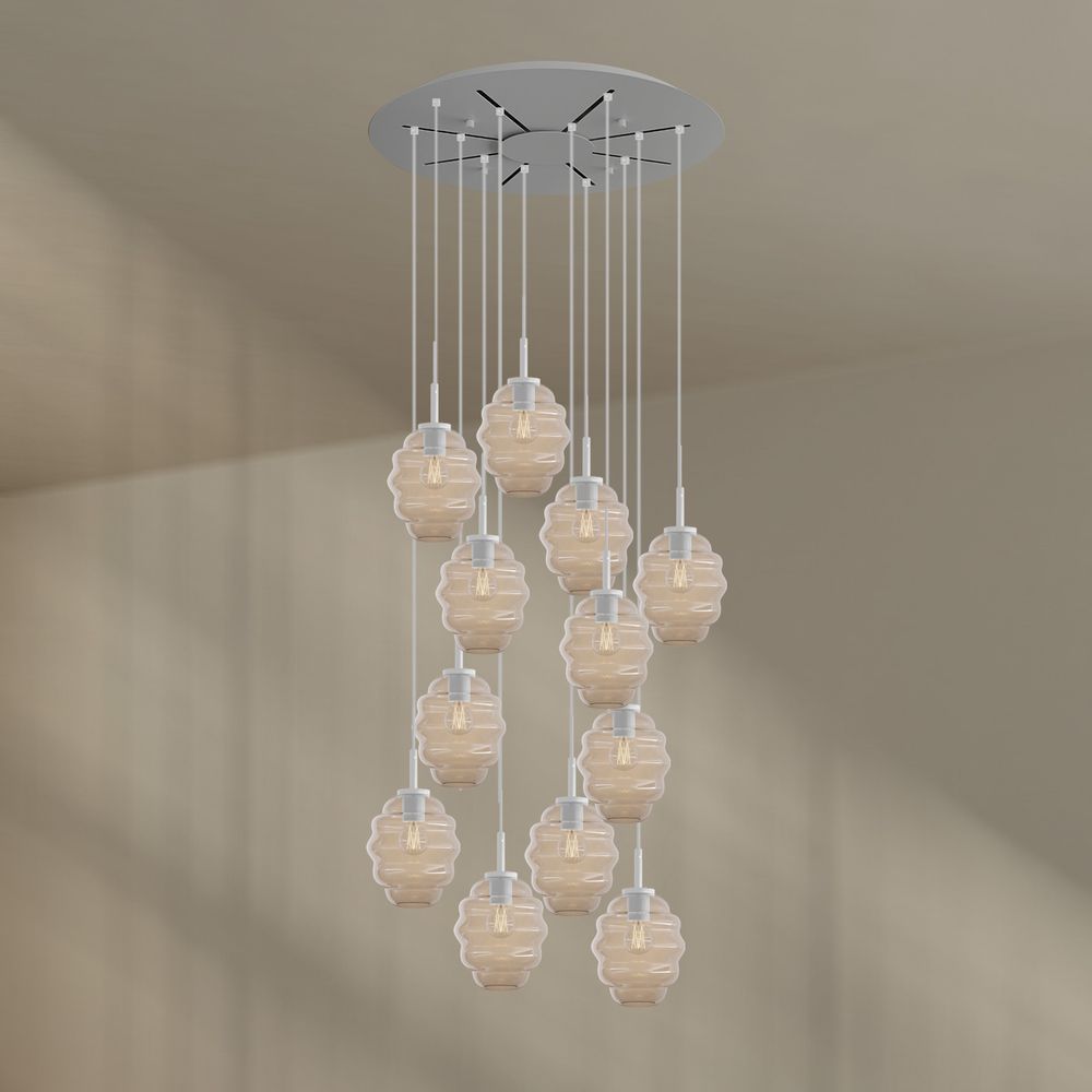 s.luce Echos lampe de galerie 12 flammes Ø 80cm baldaquin Ø 18cm