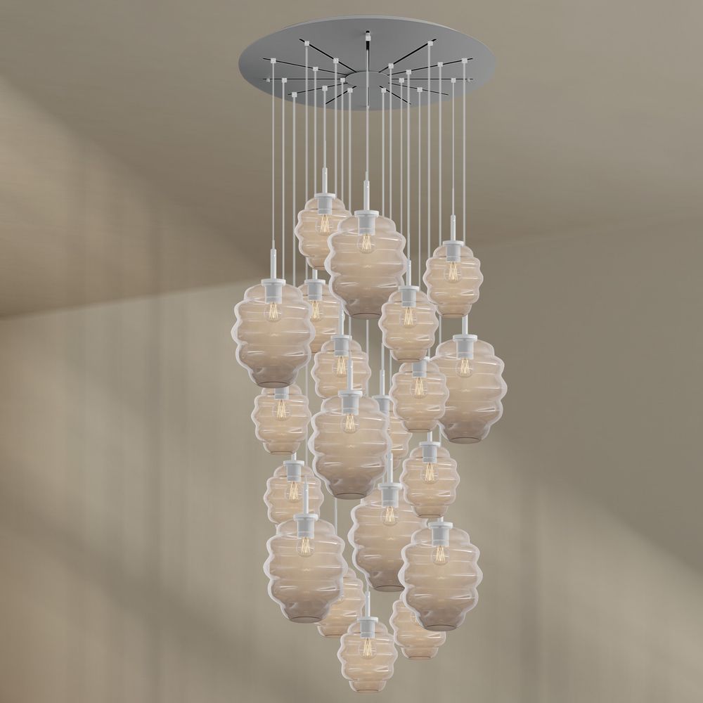 s.luce Echos lampe de galerie à 20 flammes Ø 120cm baldaquin Ø 18/25cm