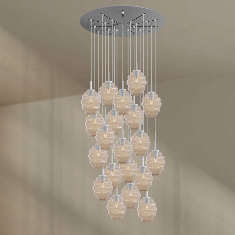 s.luce Echos lampe de galerie à 20 flammes Ø 120cm baldaquin Ø 18cm