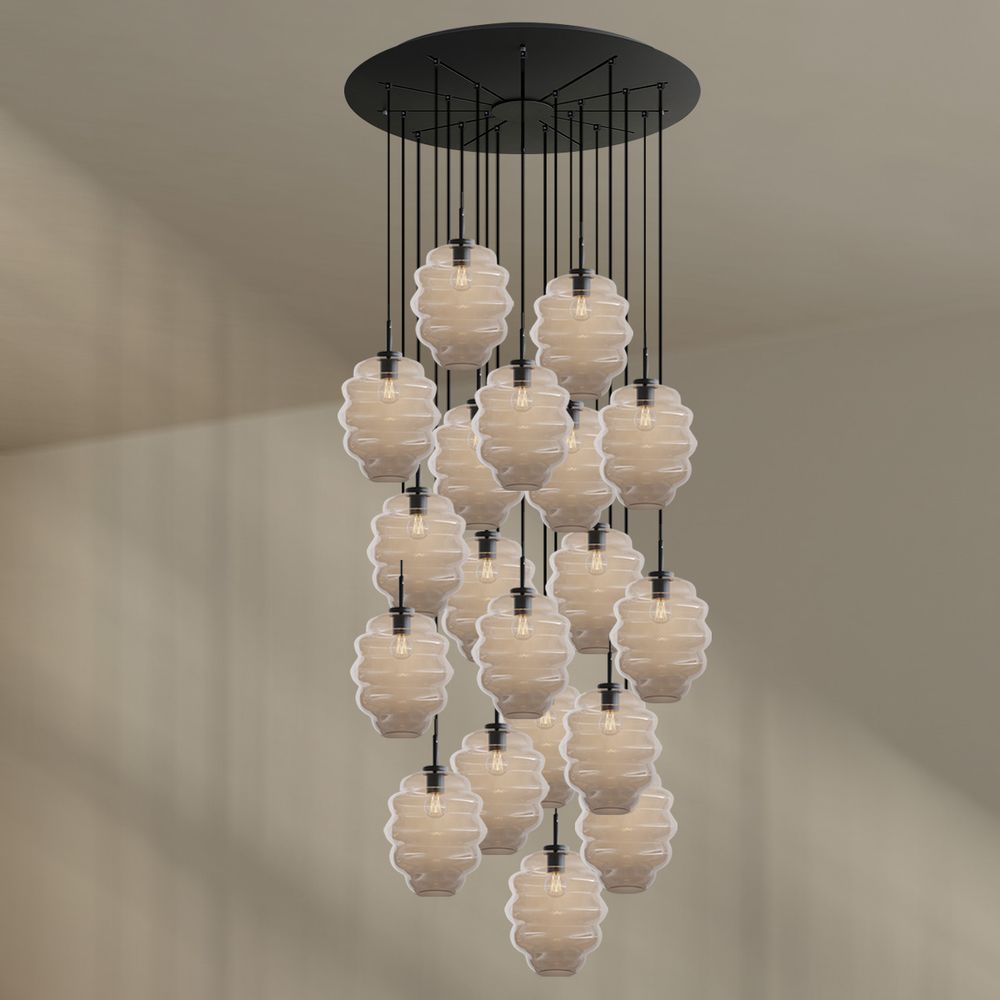 s.luce Echos lampe de galerie à 20 flammes Ø 120cm baldaquin Ø 25cm