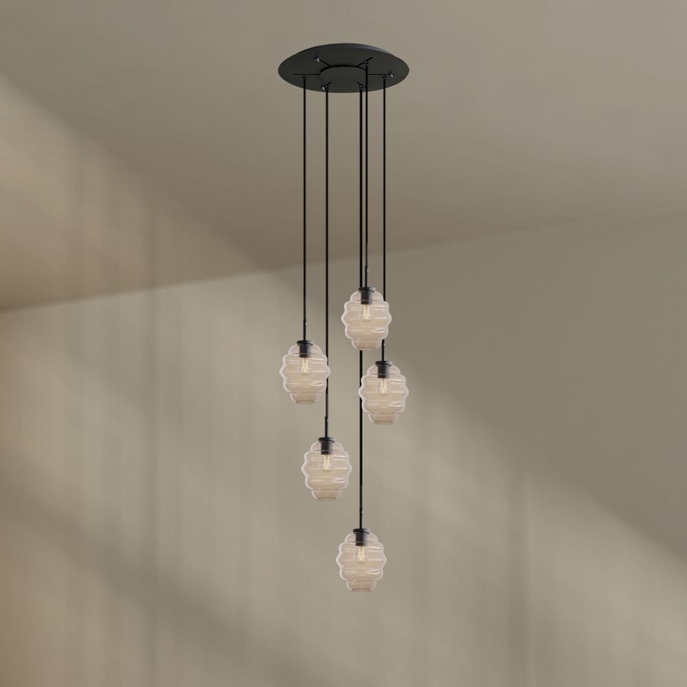 s.luce Echos lampe de galerie à 5 flammes Ø 60cm baldaquin Ø 18cm