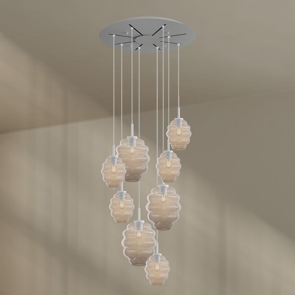 s.luce Echos lampe de galerie 8 flammes Ø 80cm baldaquin Ø 18/25cm