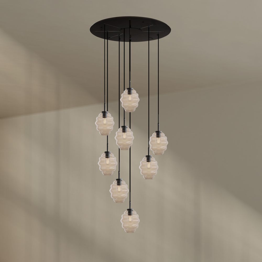 s.luce Echos lampe de galerie 8 flammes Ø 80cm baldaquin Ø 18cm