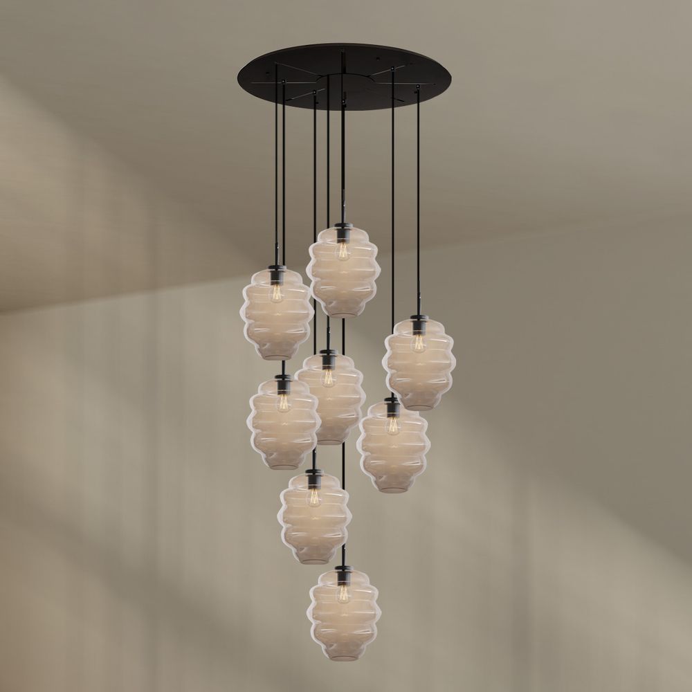 s.luce Echos lampe de galerie 8 flammes Ø 80cm baldaquin Ø 25cm