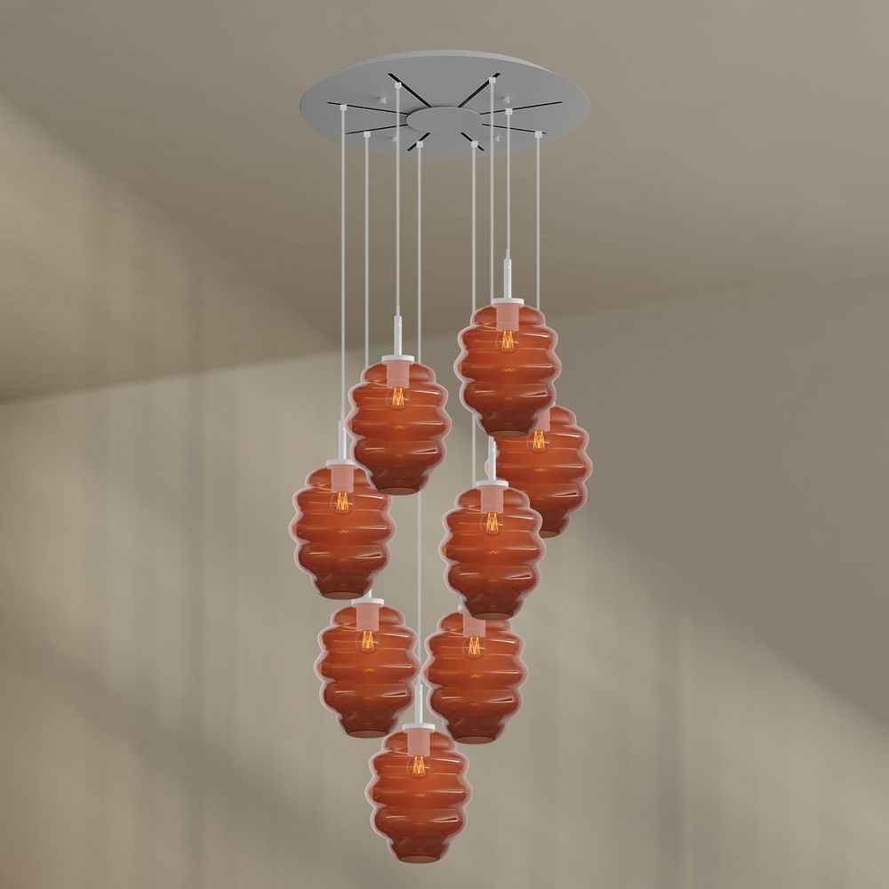 s.luce Echos lampe de galerie 8 flammes Ø 80cm baldaquin Ø 25cm