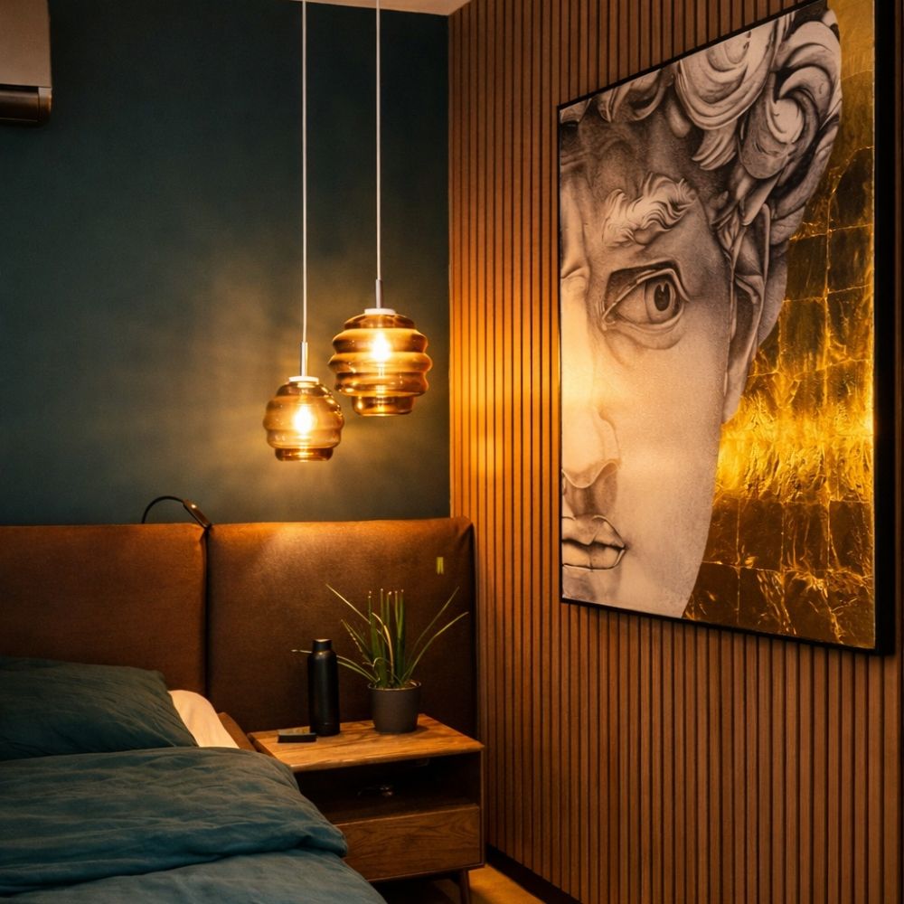 s.luce Echos Lampe à suspendre en verre Suspension 150cm Blanc