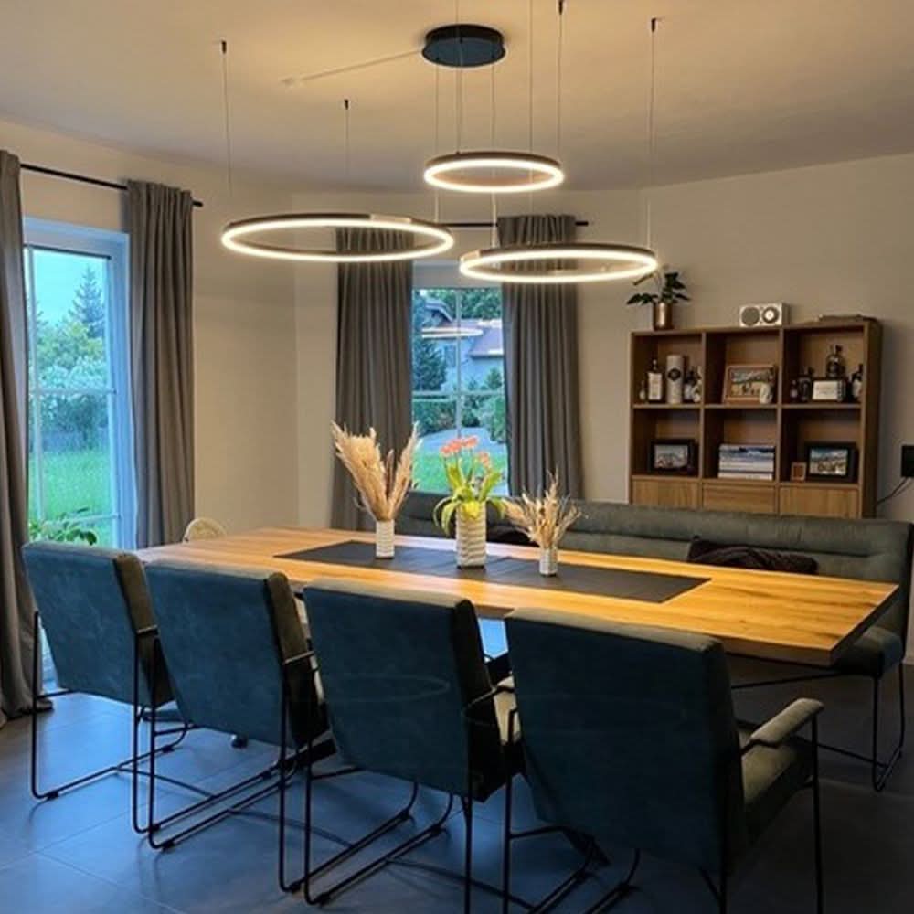 s.luce LED Ring Suspension 3-flamme Excentrique
