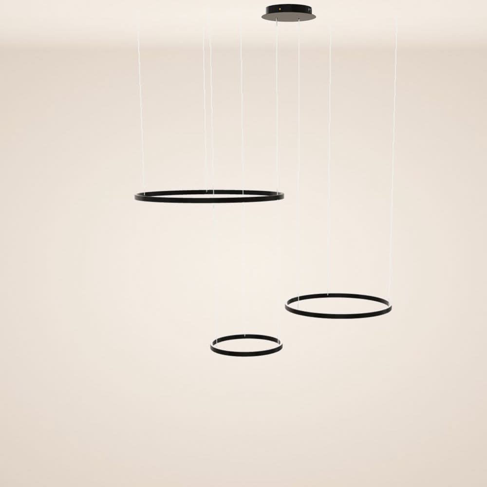 s.luce LED Ring Suspension 3-flamme Excentrique