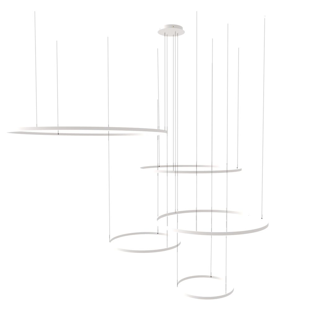 s.luce LED Ring Lampe à suspendre 5 flammes excentrique