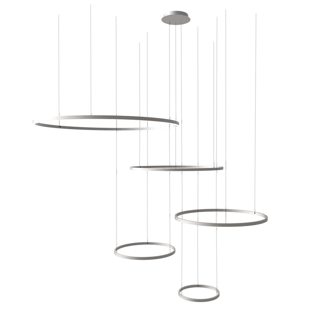 s.luce LED Ring Lampe à suspendre 5 flammes excentrique