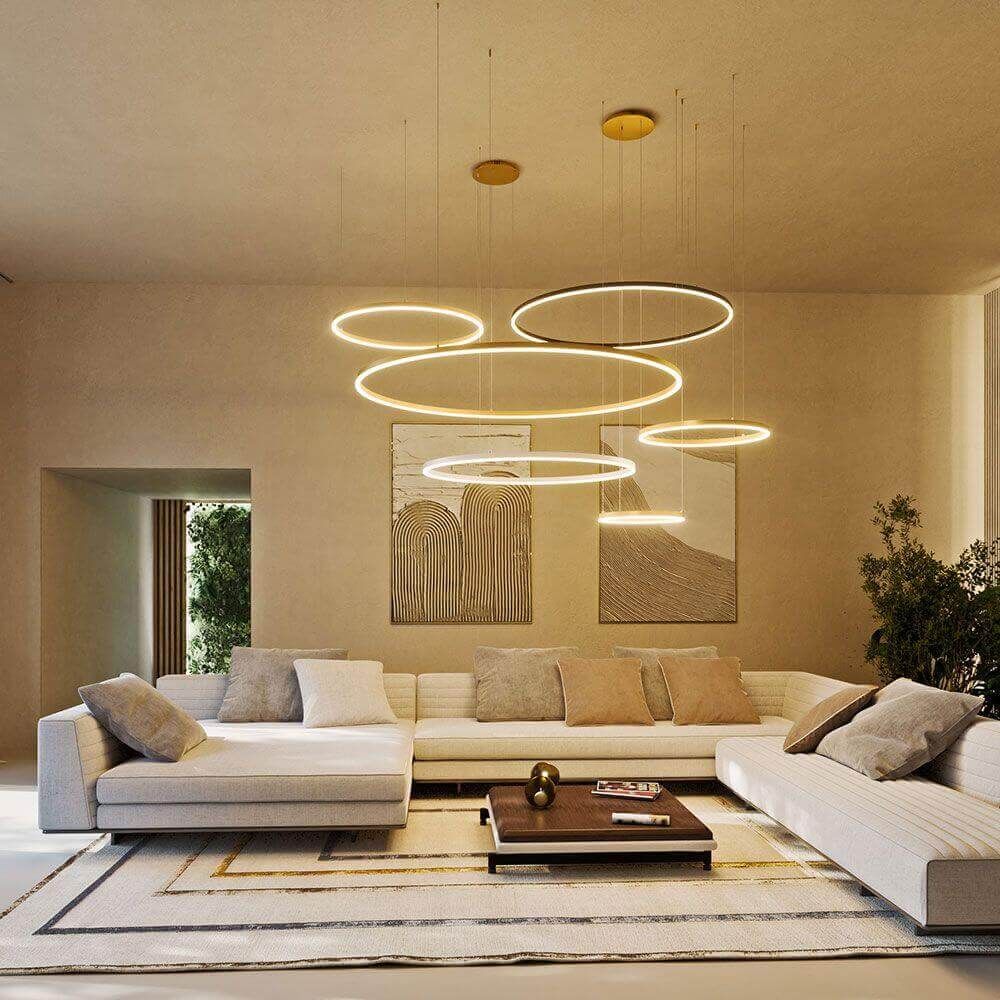 s.luce LED Ring Lampe suspendue Ø 150cm
