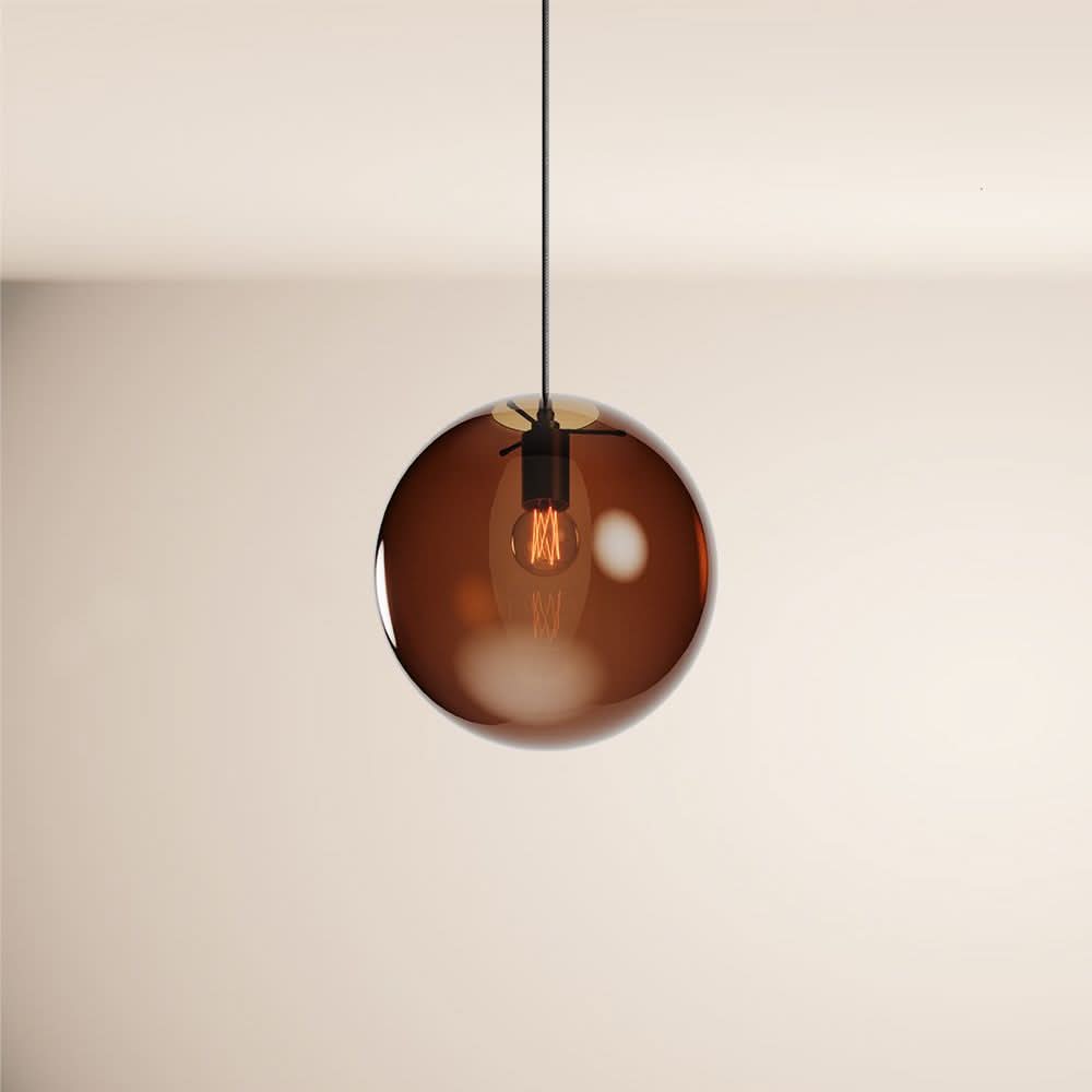 s.luce Orb Boule en verre Lampe de galerie 500cm Suspension noire