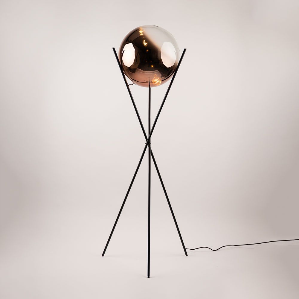 s.luce Orb Axis Boule de verre Lampadaire tripode 160cm
