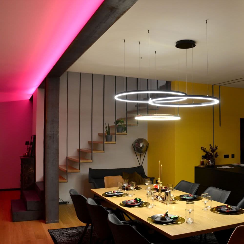 s.luce LED Ring Lampe à suspendre Ø 80cm