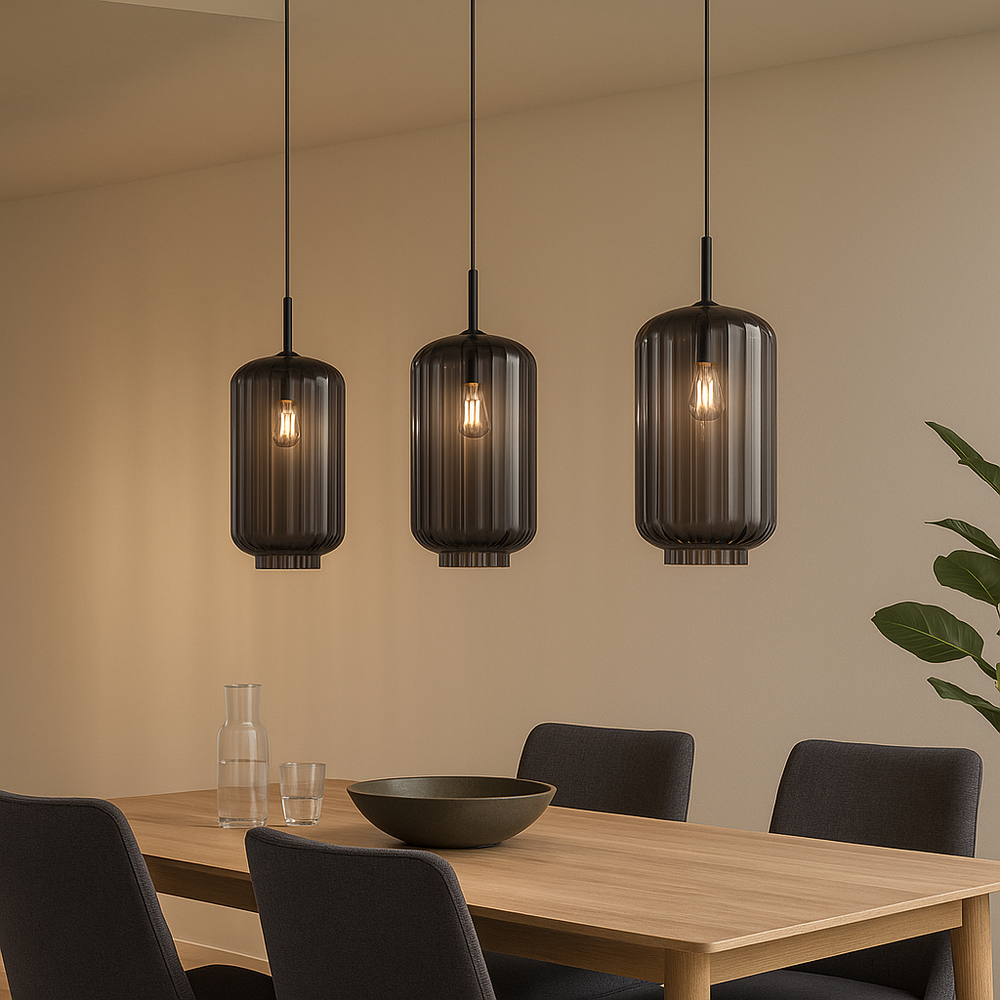 s.luce Velo Lampe suspendue de table à manger 3-flamme 120cm Ø 18cm