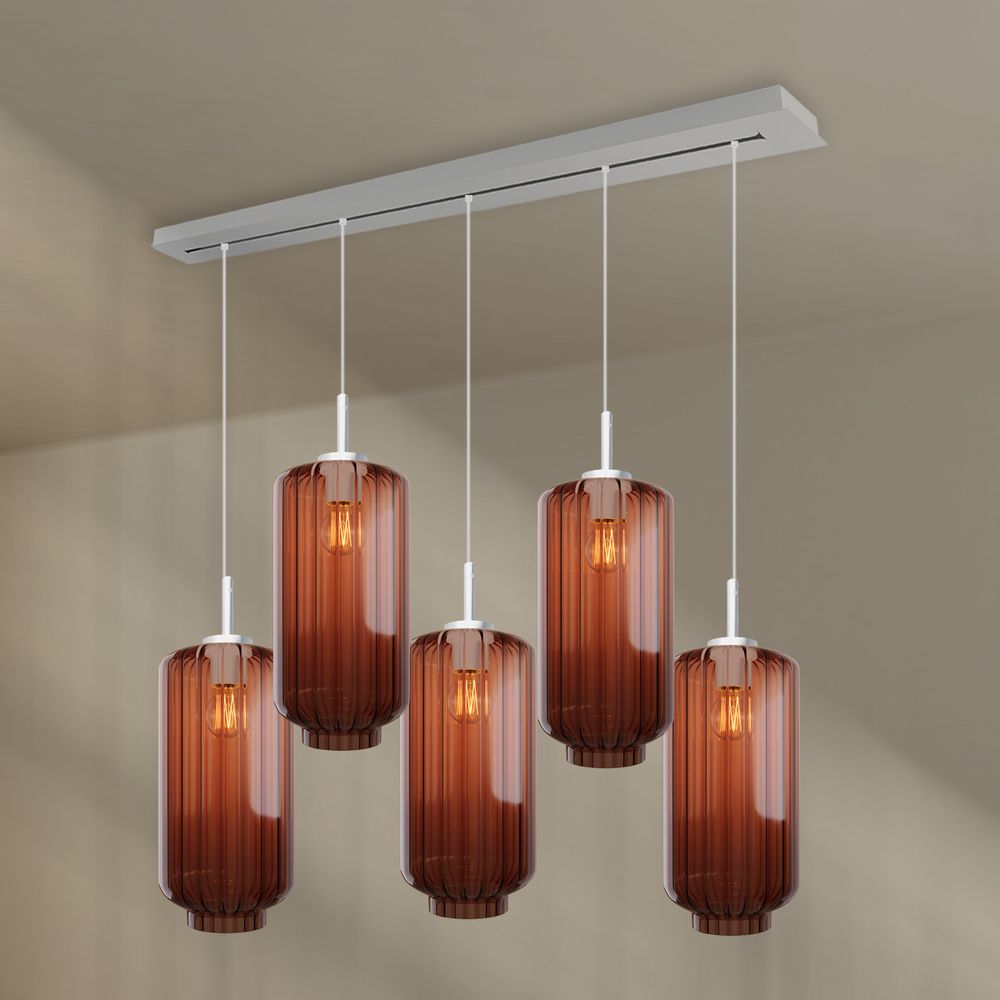 s.luce Velo Lampe de table 5 flammes 160cm Baldaquin Ø 18cm