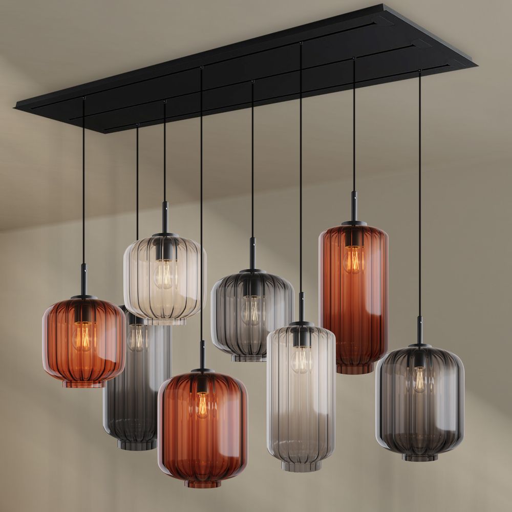 s.luce Velo Lampe de table 8 flammes 200cm 3 rangées Ø 18/20/25cm