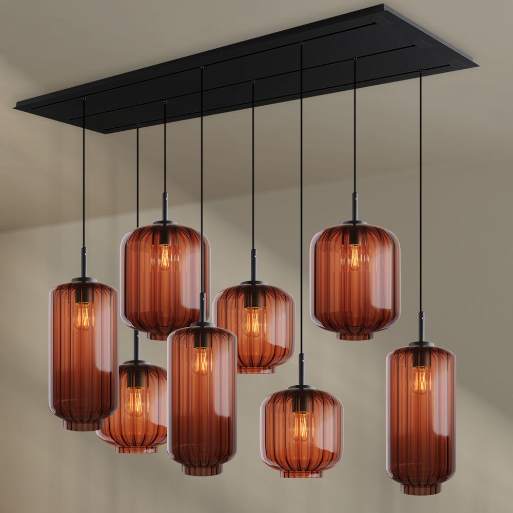 s.luce Velo Lampe de table 8 flammes 200cm 3 rangées Ø 18/20/25cm