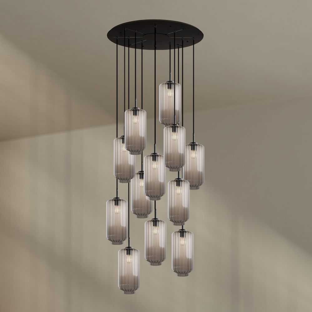 s.luce Velo lampe de galerie 12 flammes Ø 80cm baldaquin Ø 18cm