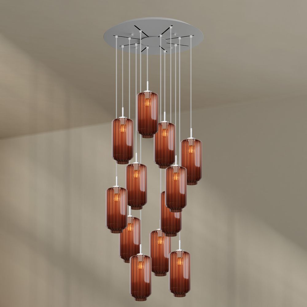 s.luce Velo lampe de galerie 12 flammes Ø 80cm baldaquin Ø 18cm