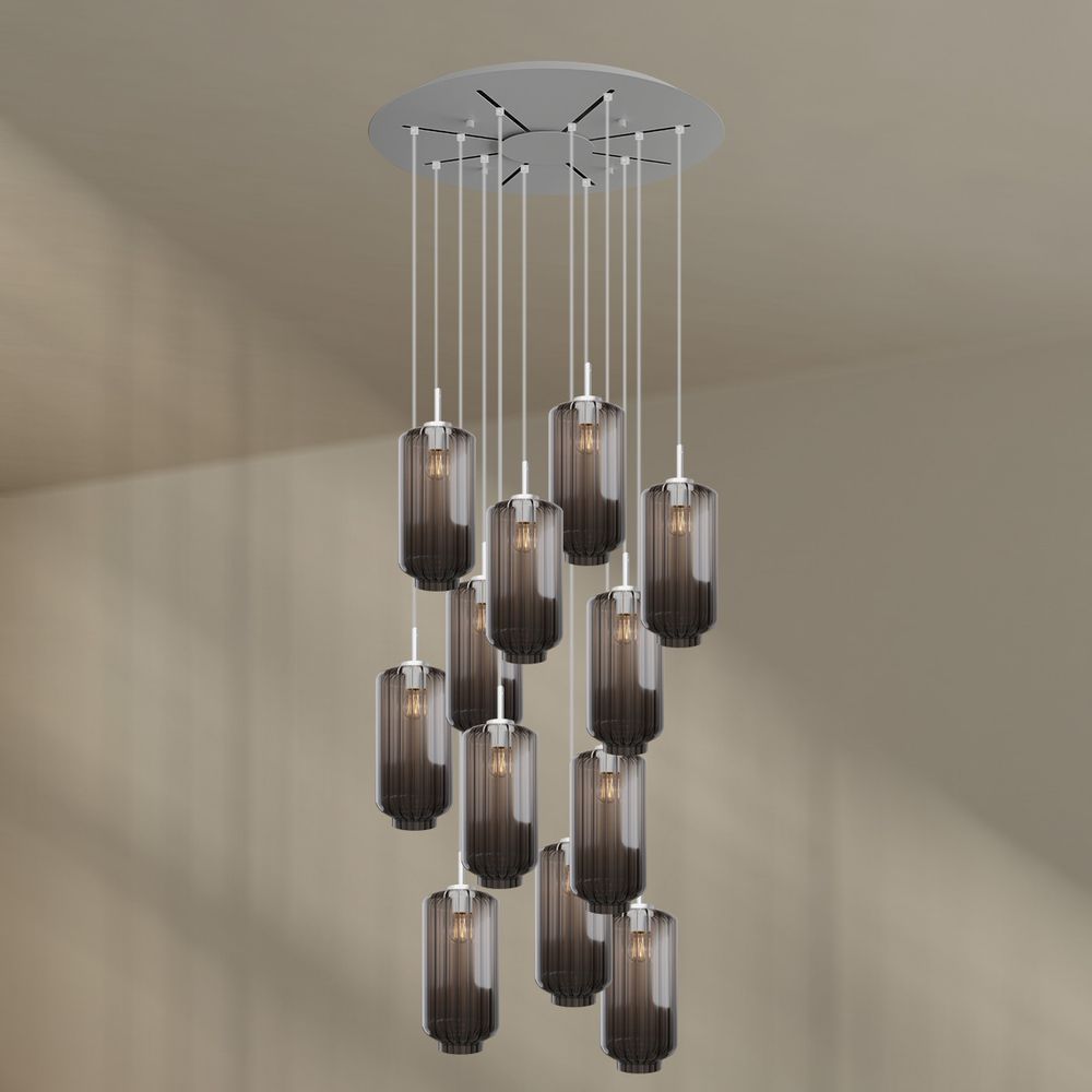 s.luce Velo lampe de galerie 12 flammes Ø 80cm baldaquin Ø 18cm