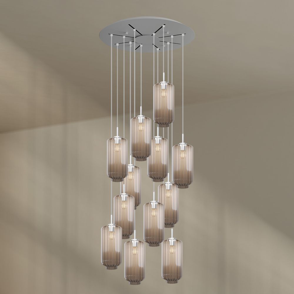 s.luce Velo lampe de galerie 12 flammes Ø 80cm baldaquin Ø 18cm