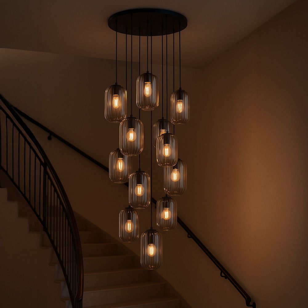 s.luce Velo lampe de galerie 12 flammes Ø 80cm baldaquin Ø 18cm