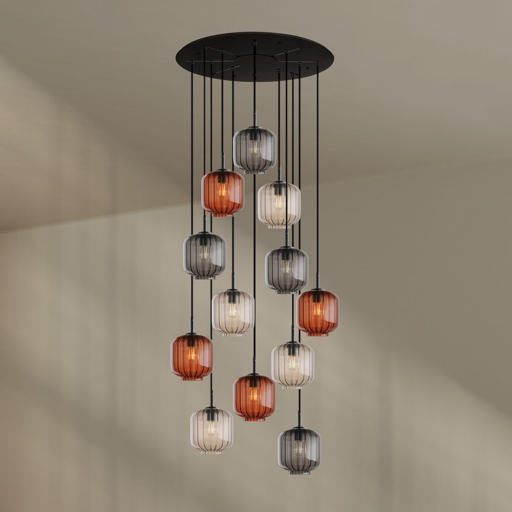 s.luce Velo lampe de galerie à 12 flammes Ø 80cm baldaquin Ø 20cm