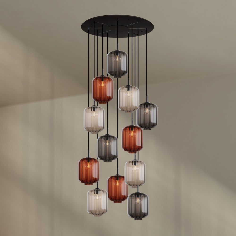 s.luce Velo Lampe à suspendre galerie 12 flammes Ø 80cm Ø 25cm