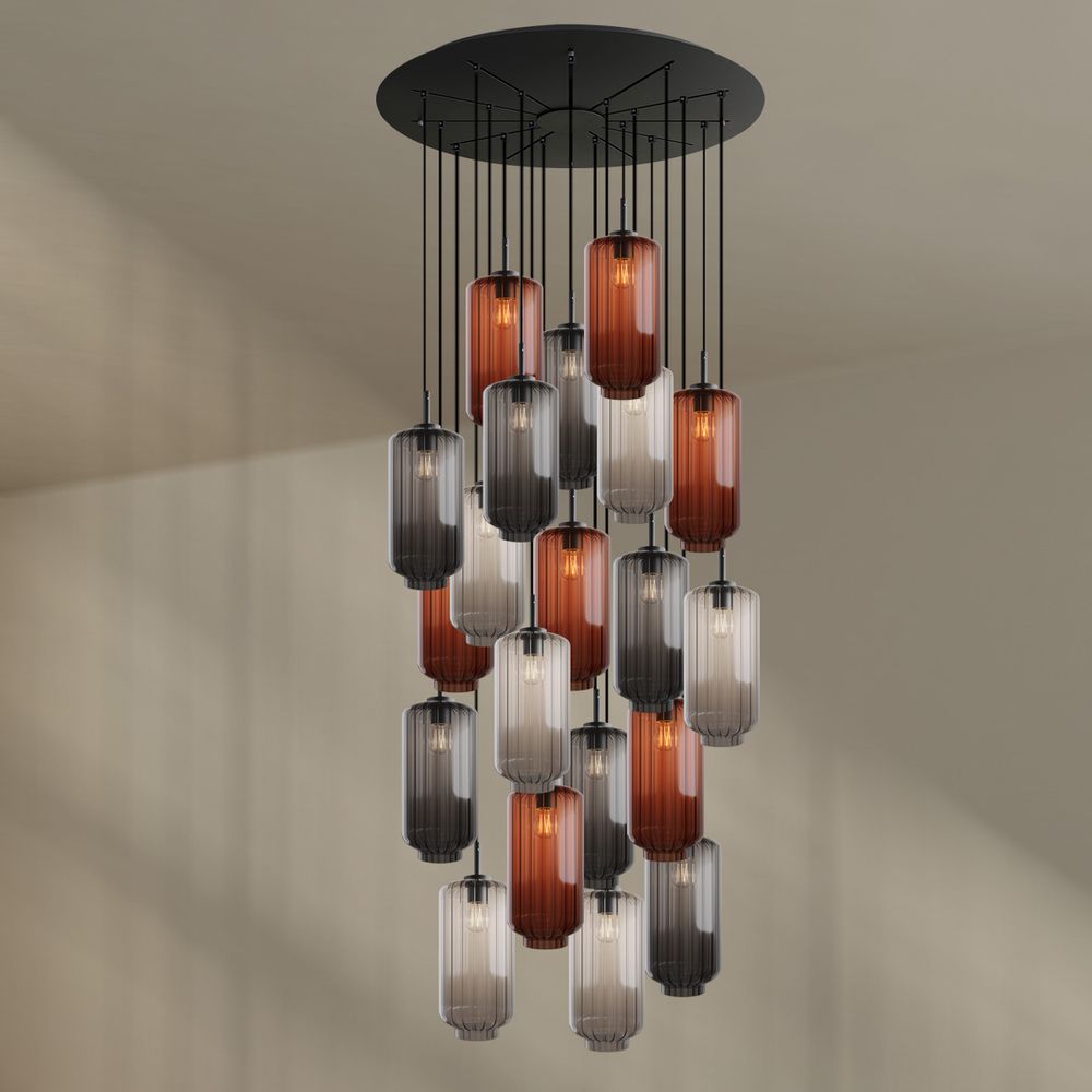 s.luce Velo Lampe à galerie suspendue 20 flammes Ø 120cm Ø 18cm