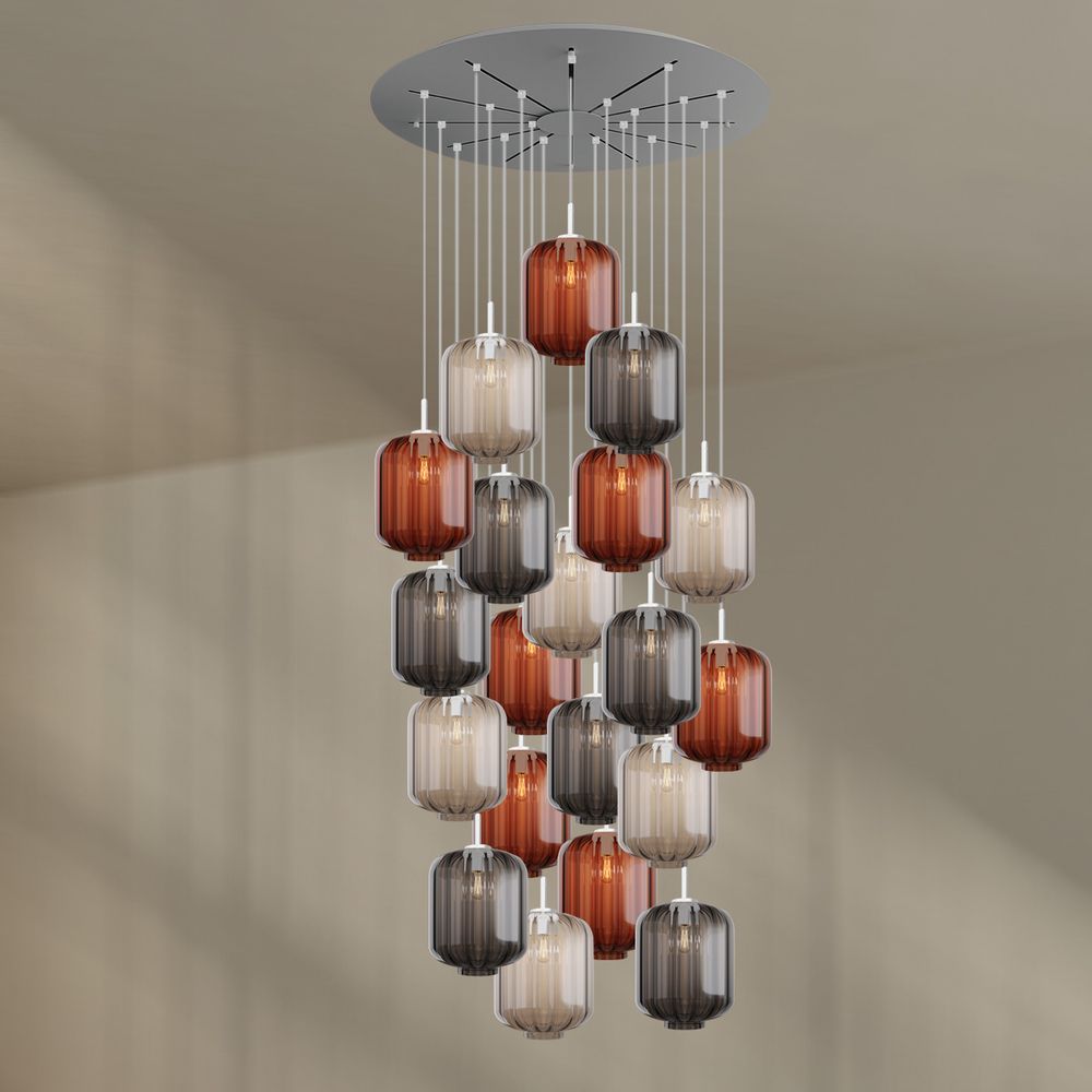 s.luce Velo lampe de galerie à 20 flammes Ø 120cm Ø 25cm