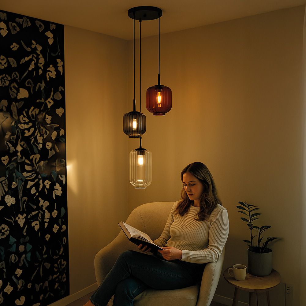 s.luce Velo lampe de galerie 3 flammes Ø 40cm baldaquin Ø 18/20/25cm