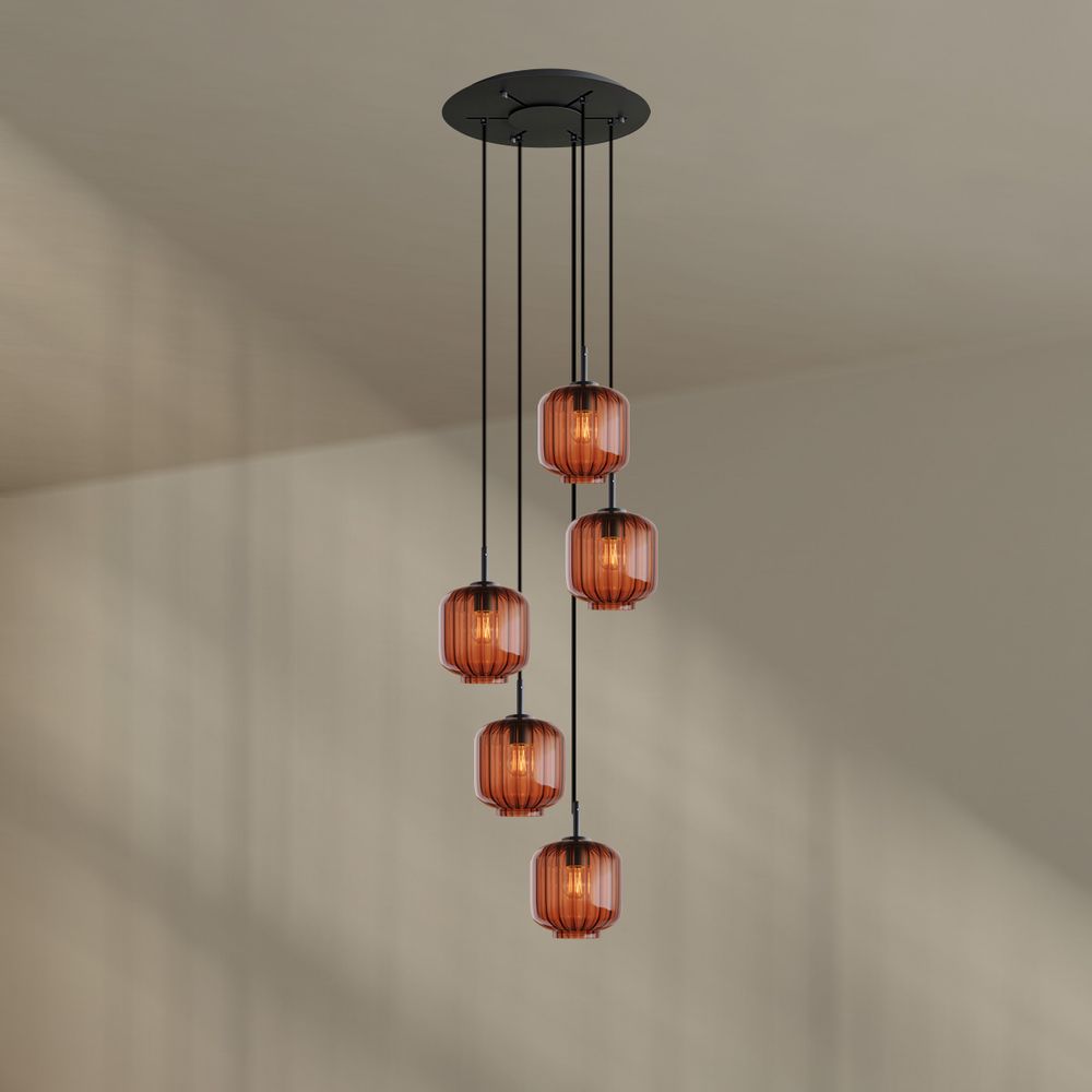 s.luce Velo lampe de galerie à 5 flammes Ø 60cm baldaquin Ø 20cm