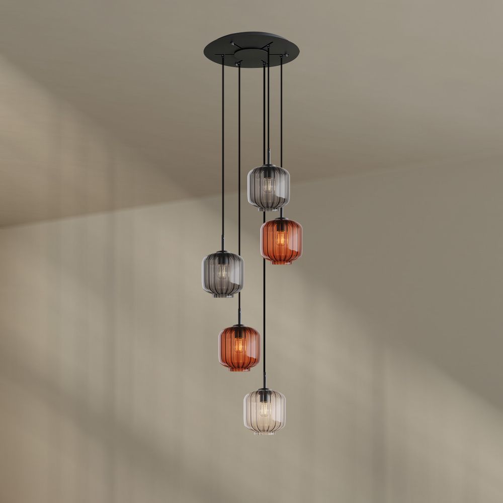 s.luce Velo lampe de galerie à 5 flammes Ø 60cm baldaquin Ø 20cm