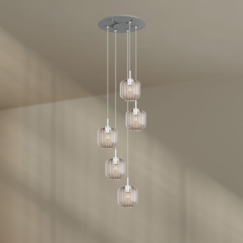 s.luce Velo lampe de galerie à 5 flammes Ø 60cm baldaquin Ø 20cm