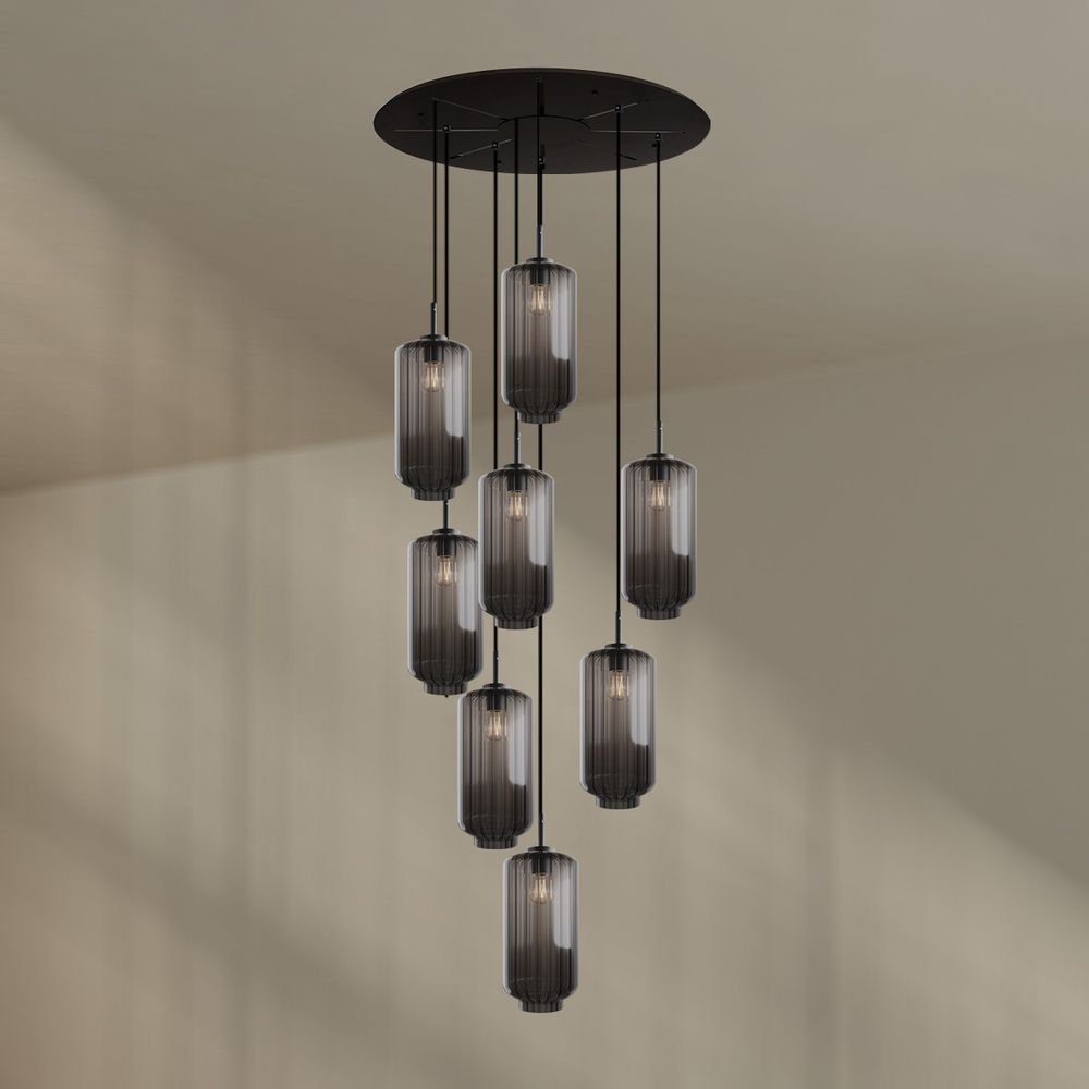 s.luce Velo lampe de galerie à 8 flammes Ø 80cm baldaquin Ø 18cm