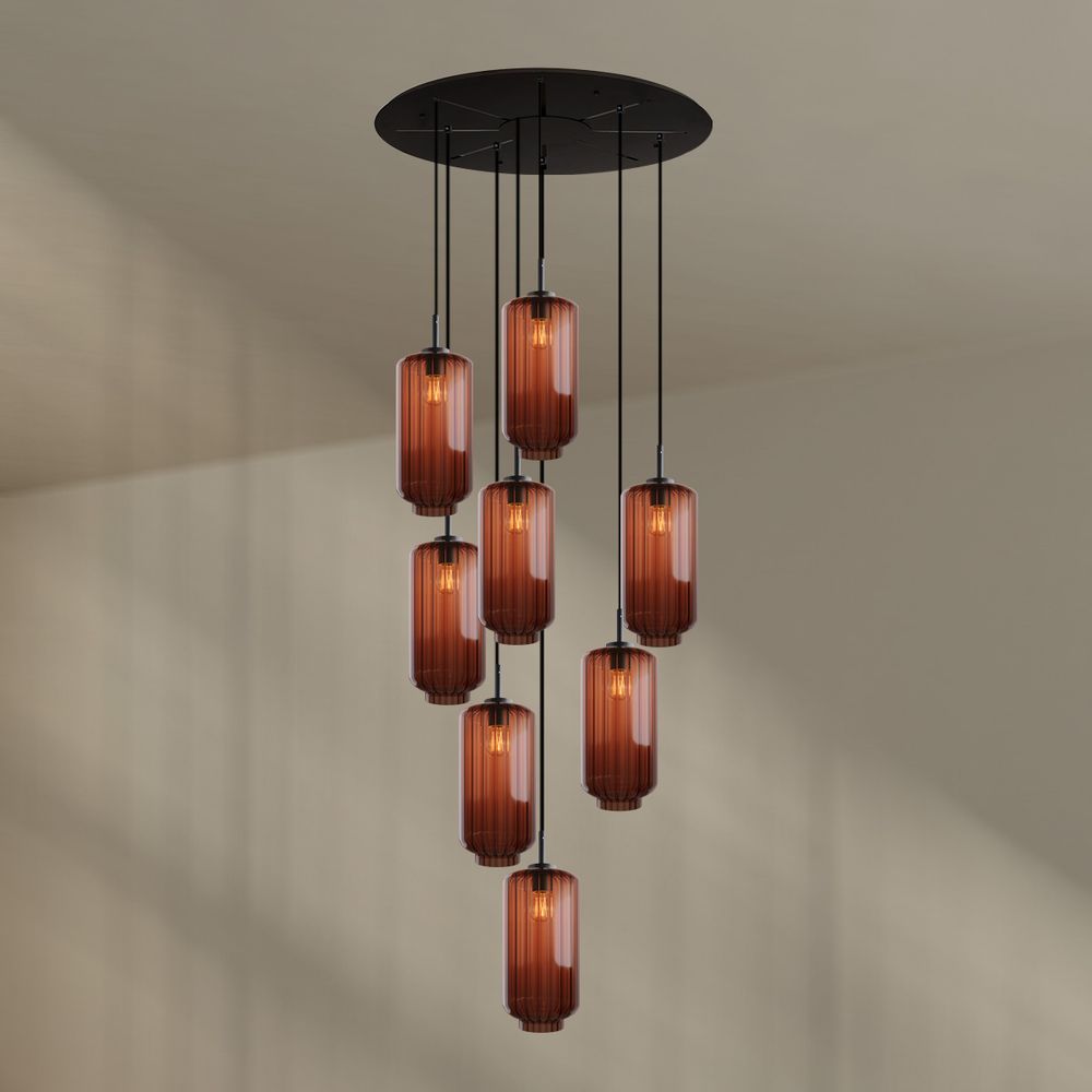 s.luce Velo lampe de galerie à 8 flammes Ø 80cm baldaquin Ø 18cm