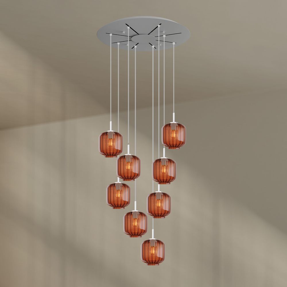 s.luce Velo lampe de galerie 8 flammes Ø 80cm baldaquin Ø 20cm