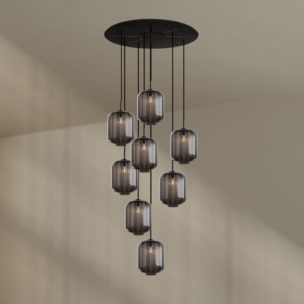 s.luce Velo lampe de galerie à 8 flammes Ø 80cm baldaquin Ø 25cm