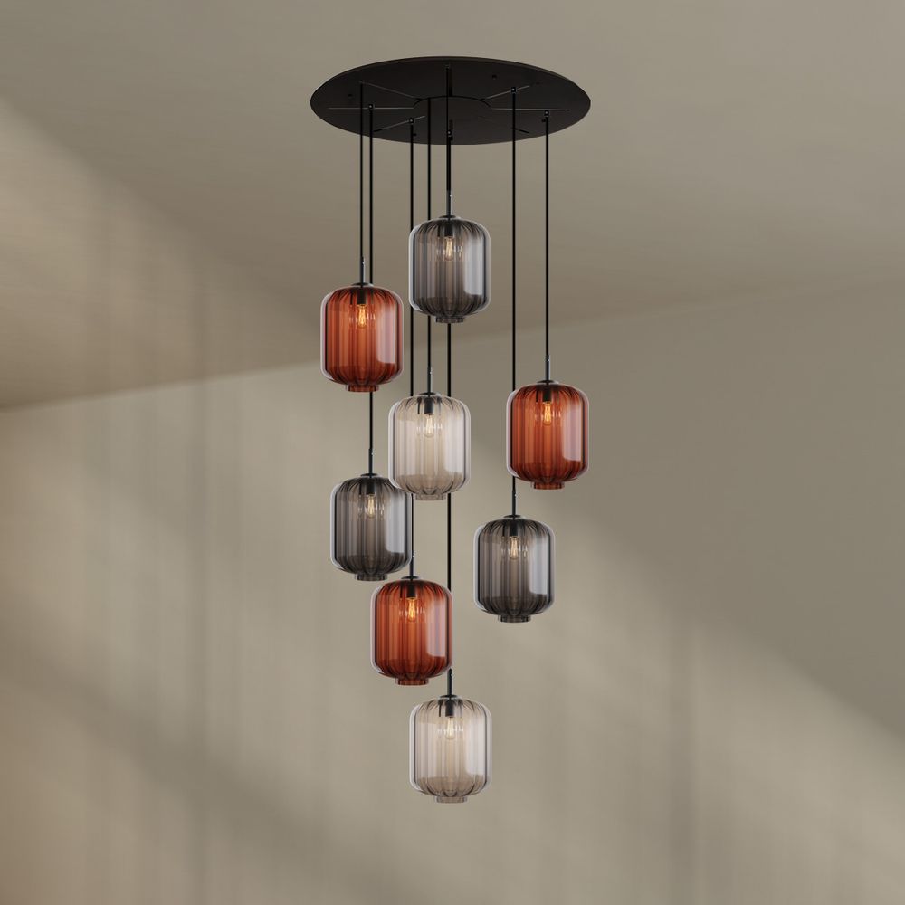 s.luce Velo lampe de galerie à 8 flammes Ø 80cm baldaquin Ø 25cm