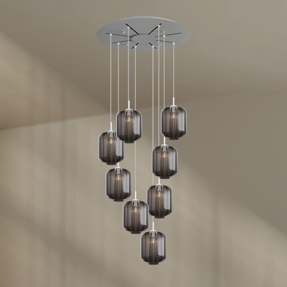 s.luce Velo lampe de galerie à 8 flammes Ø 80cm baldaquin Ø 25cm