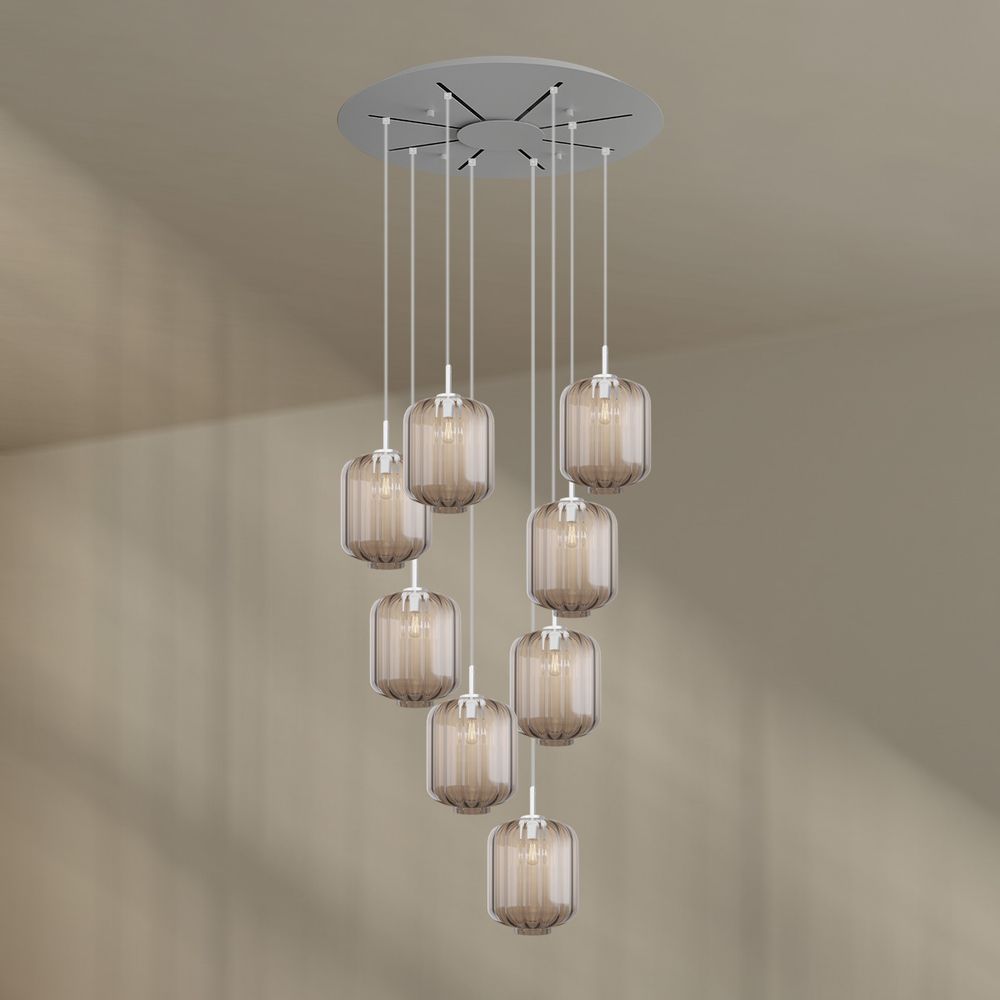 s.luce Velo lampe de galerie à 8 flammes Ø 80cm baldaquin Ø 25cm