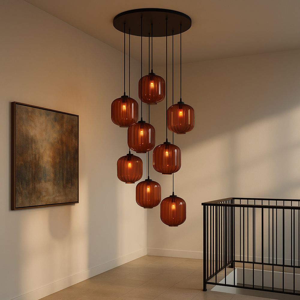 s.luce Velo lampe de galerie à 8 flammes Ø 80cm baldaquin Ø 25cm