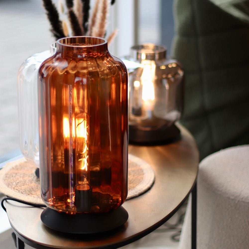 s.luce Velo lampe de table en verre avec interrupteur